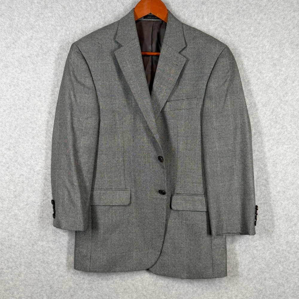 Lauren Ralph Lauren Blazer Mens 38S Grey Glen Plaid Two Button Tailored Jacket - Picture 4 of 11